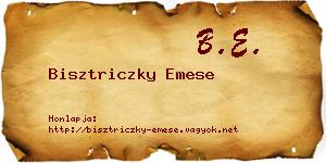 Bisztriczky Emese névjegykártya